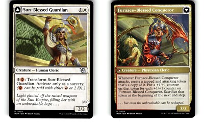 MTG March of the Machine Sun-Blessed Guardian - Blessed Conqueror 0038 