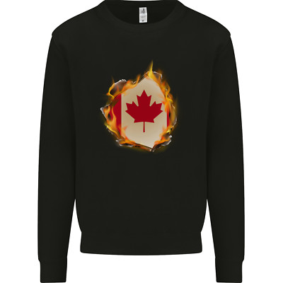 The Canadian Maple Leaf Flag Fire Canada Kinder Sweatshirt Pullover
