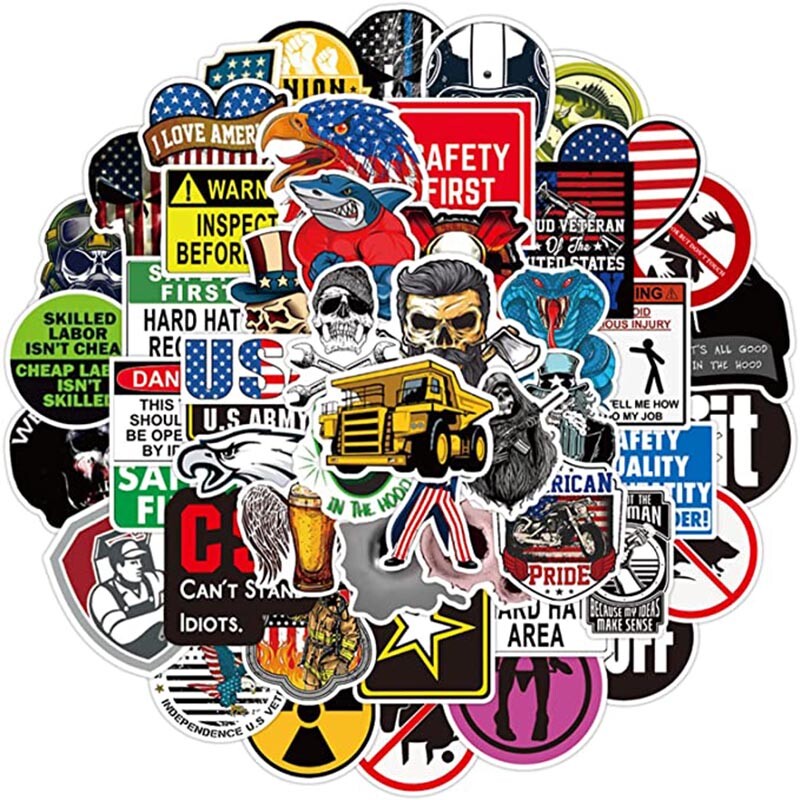 2.5 inch Hard Hat Stickers | Brick City Printing