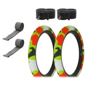 ALTALINE Bicycle 20" x 2.35 WHITE JUNGLE SemiSlick Tread (2) TIRES,TUBES& STRIPS