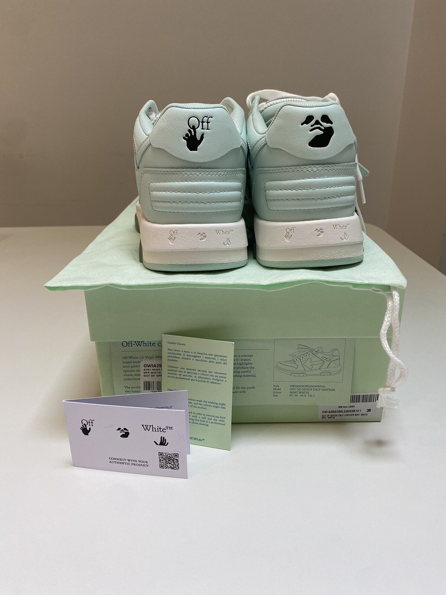 Off-White Out of Office スニーカー Off-White Out Of Office Sneaker in White/Mint sz 38 New in Box | eBay