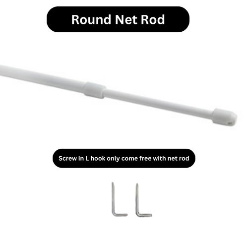 Extendable Net Rod Telescopic White Metal Round Net Curtain Pole Rails 6-8mm - Picture 8 of 12