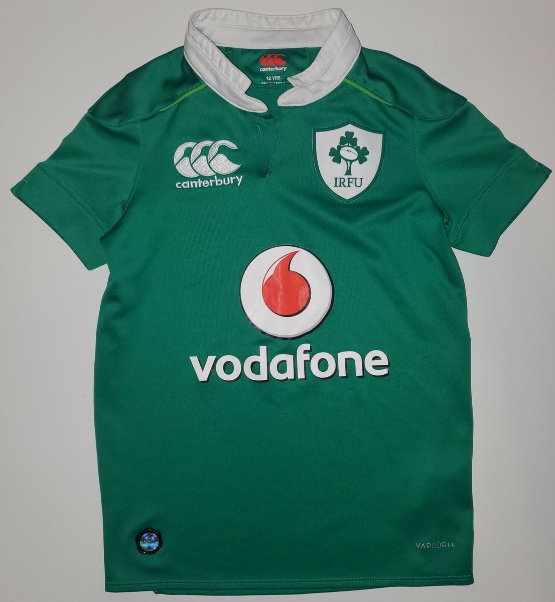 Canterbury Vodafone Rugby Jersey Green IRFU VAPODRI+ Size 12 Canterbury Vodafone Rugby Jersey Green IRFU VAPODRI+ Size 12