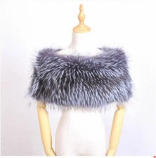Women Real Fox Fur Cape Winter Warm Shawl Wraps For Bride Wedding Party