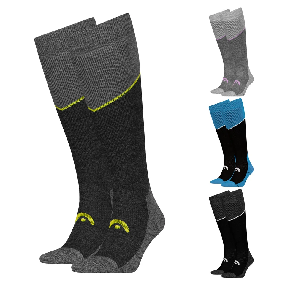 2 Paar Head Herren Damen Skisocken Skistrümpfe Ski Kneehigh Socks