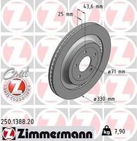 2X Zimmermann 250.1388.20 Bremsscheibe FüR Ford Usa
