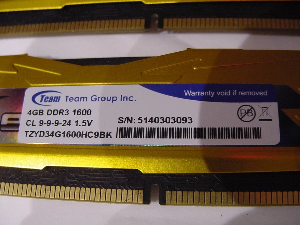 COMPUTER PC MEMORY - TEAM GROUP ZEUS 8GB 2X4GB DDR3 1600 1.5V TZYD34G1600HC9BK - Image 2 of 4
