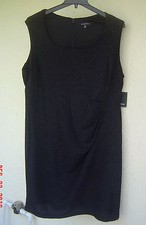 NWT MARINA BLACK RUSHED SIDE SHEATH DRESS SIZE 20 W WOMEN $139