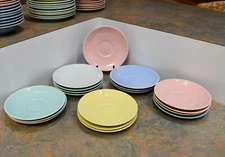 CHOICE: Saucers LURAY POTTERY Pastels Pink Green Blue Yellow Gray TST