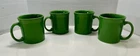 (Set Of 4) Fiesta Fiestaware, Green, Java Coffee Mugs -excellent