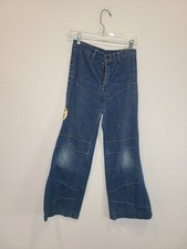 Vintage Sears Roebuck and Co. Denim Bell Bottom Jeans, Juniors 14 slim hippie