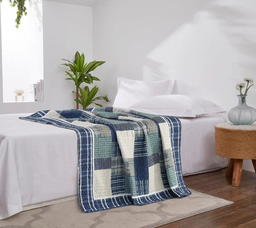 Morning Mist Reversible Versatile Soft Quilted Couch Throw Blanket 50x60in - Image 2 of 4