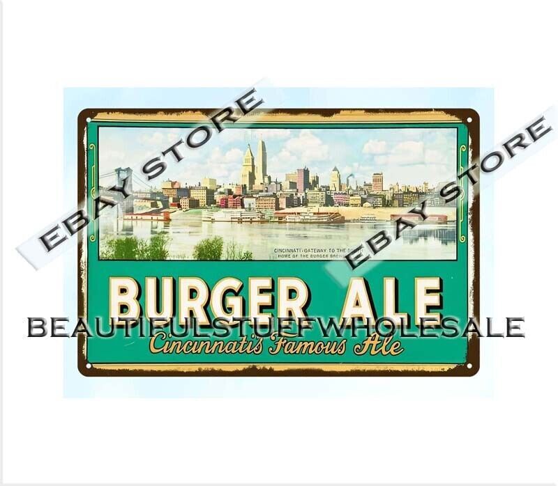 Rustic Ale Beer Cave Tin Sign for Bar Decor Collectible Pub Wall Art