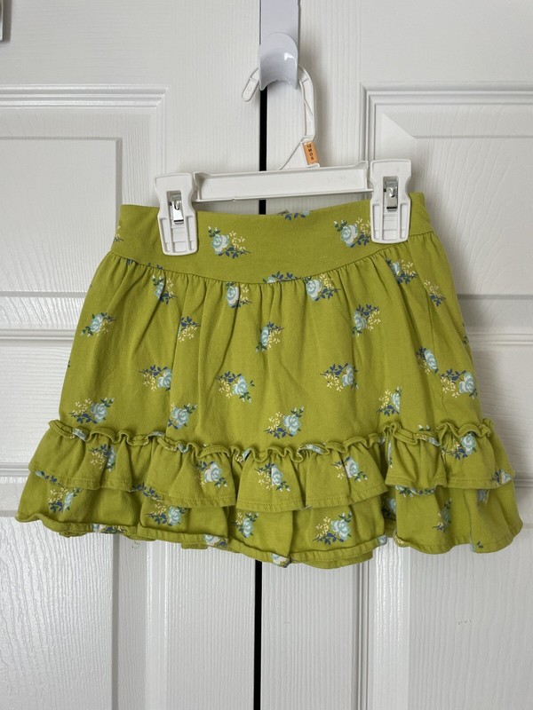 Lands’ End Girls Green Floral Skort- Size 4T- VGUC