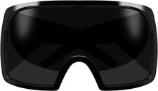 TYA Oversized Wrap Around Sunglasses for Women Men, Futuristic Rave Black