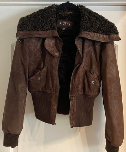 Leather Bomber Jacket - Faux fur lining 