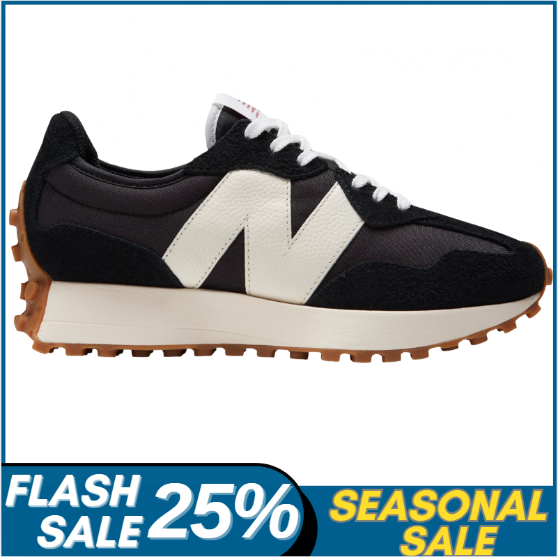 SALE NB 327 New Balance Women's 327 Shoes, Black/White/Gum