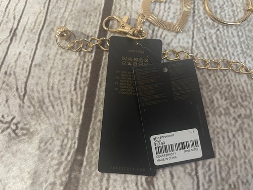 Forever 21 Corazón y Círculo Tono Dorado Metal Cinturón Cadena Ajuste Ajustable Moda Elegante - Imagen 5 de 5