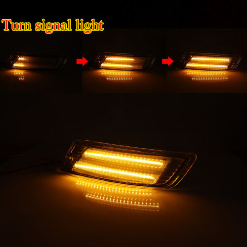For 05-07 Jeep Liberty Clear Lens Front Corner Dynamic Amber LED Signal DRL Lamp - Picture 7 of 12