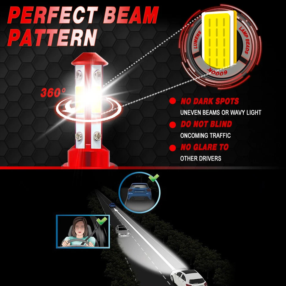 Faros antiniebla altos/bajos LED para Nissan Armada 2011 2012 2013 2014 2015 Foto 3 de 4