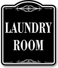 Laundry Room BLACK Aluminum Composite Sign