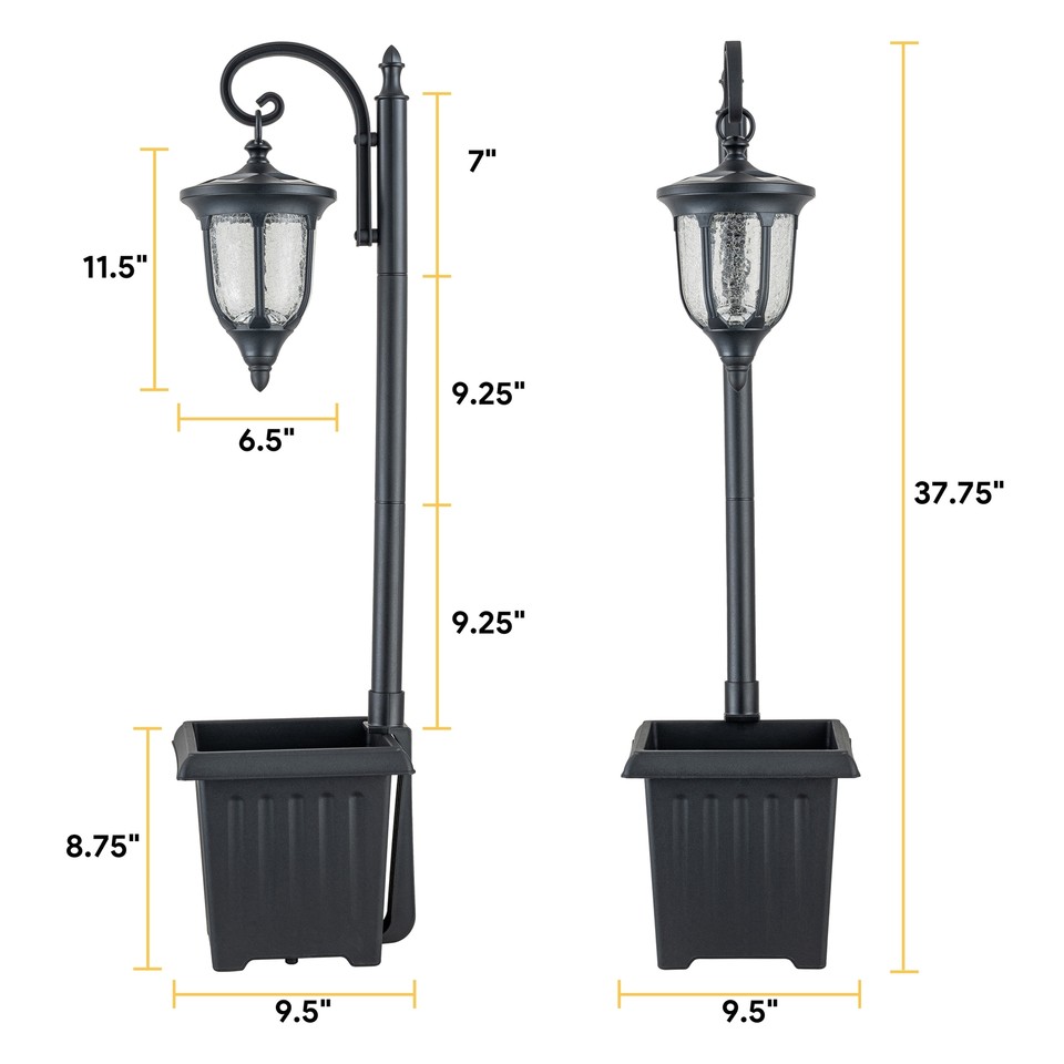 C Cattleya Solar Outdoor Post Light with Planter and Crackle eBay
