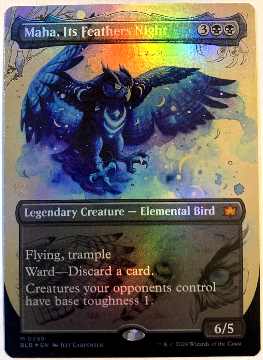ボーダーレス 羽の夜のマーハ Maha, Its Feathers Night Maha, Its Feathers Night · Bloomburrow (BLB) #100 · Scryfall Magic
