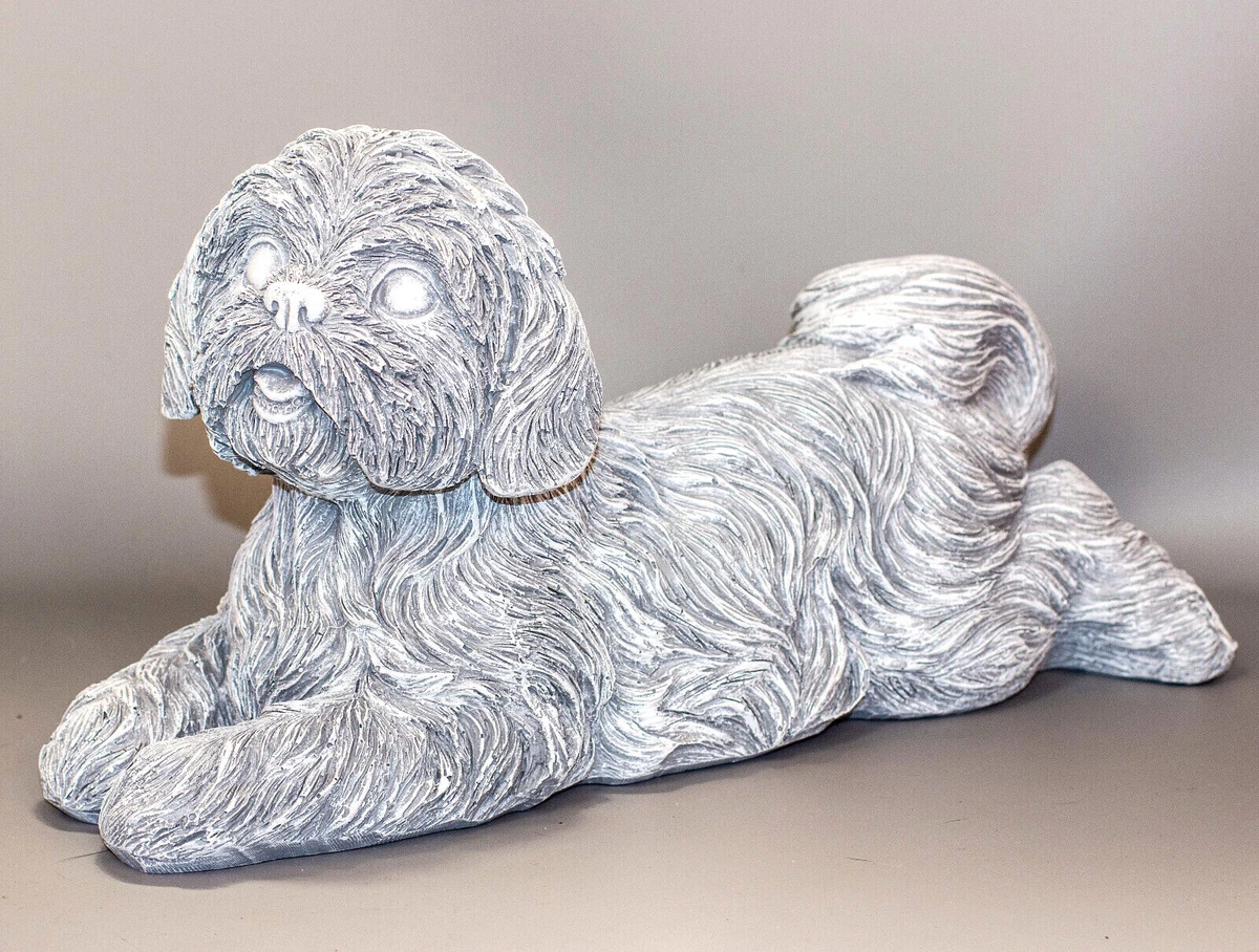 Shih Tzu Memorial Statue Pet Grave Ornament Unique Garden Figurine Sympathy Gift