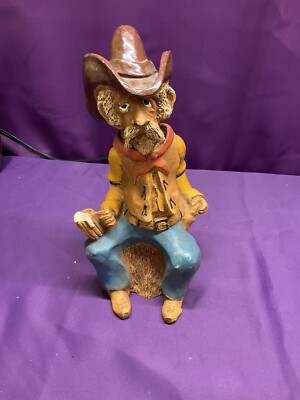 Vtg 1984 Cowboy ''The First Cup'' Sculpture Figurine Shade Tree