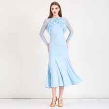 Latin Ballroom Dance Dress Modern Salsa Waltz Standard Long Dress C070 2 Colors