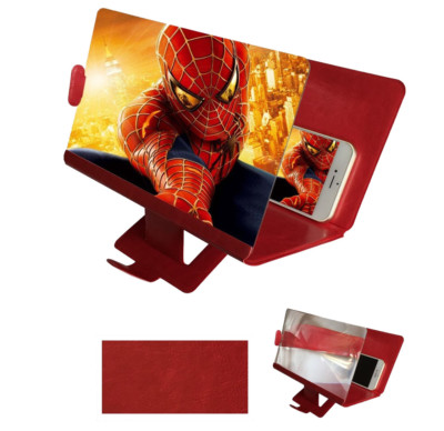 Universal Tragbarer Falten 3D Effekt Screen Magnifier f. alle Smartphone ROT  