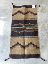 El Paso Saddle Blanket Intricate Handwoven Aztec Rug (Lot of 2) 20”x40”
