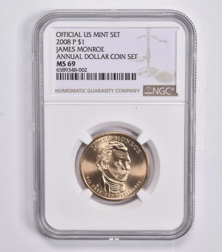 MS69 2008-P James Monroe Annual Set Presidential Dollar NGC US Mint