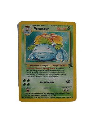 Venusaur 18/130 Holo Rare Pokemon Base Set 2 MP Pokémon TCG 