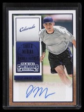 2015 Panini Contenders Javier Medina Draft Ticket Blue Foil Auto #39 Rockies