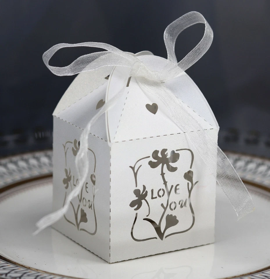 Laser Cut Rose Flower Chocolate Candy Boxes Wedding Favor Bridal Shower - Image 4 of 4