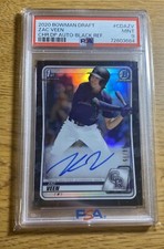 2020 1st Bowman Draft Zac Veen Black Refractor Auto /75 Colorado Rockies