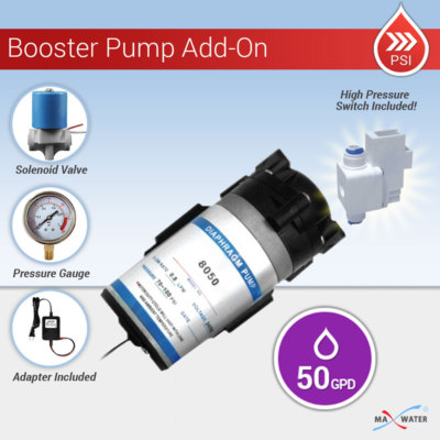 #ad Reverse Osmosis 50 75 GPD Booster PumpHigh Pressure Gauge Switch Solenoid Valve $111.10