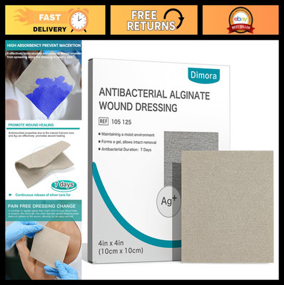 Silver Calcium Alginate Wound Dressing - Non-Stick, Highly Absorbent, Sterile Pa