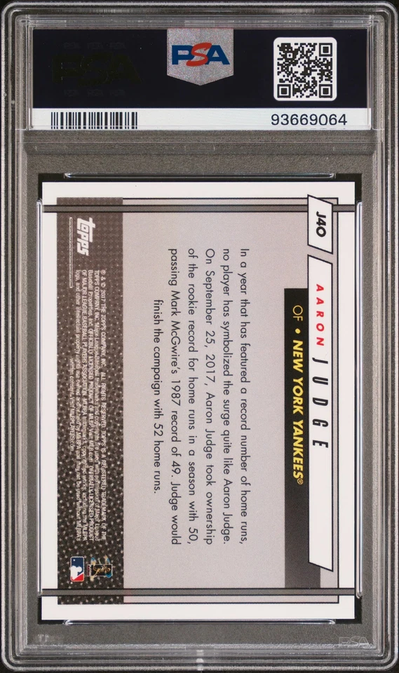2017 Topps On Demand MLB Rookie Class Roy Aaron Judge #J4O Orng. PSA 10 - Image 2 of 2