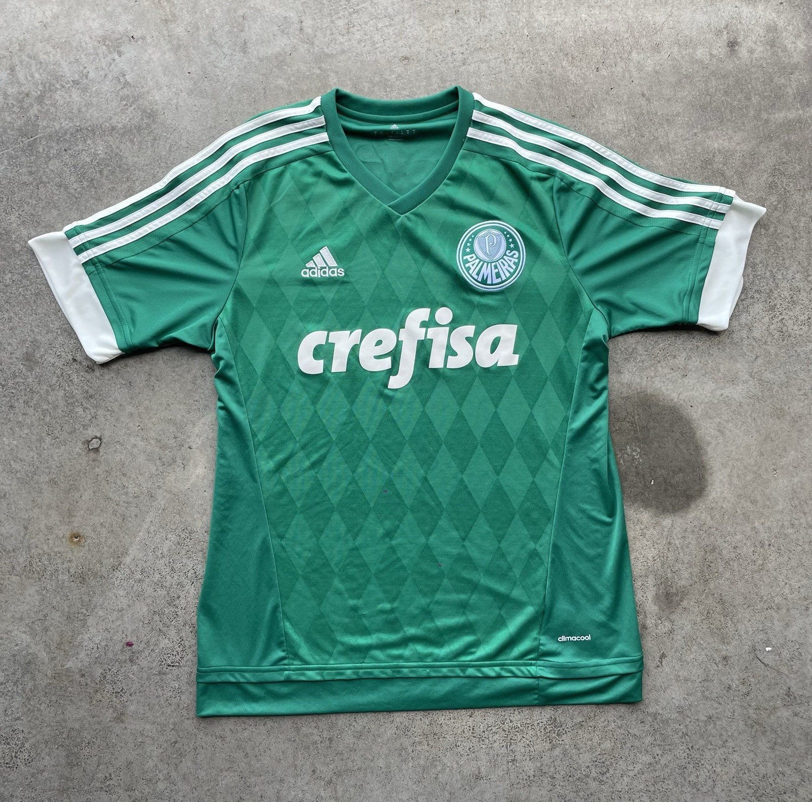 adidas Palmeiras Green White Soccer Jersey Size L Football Shirt