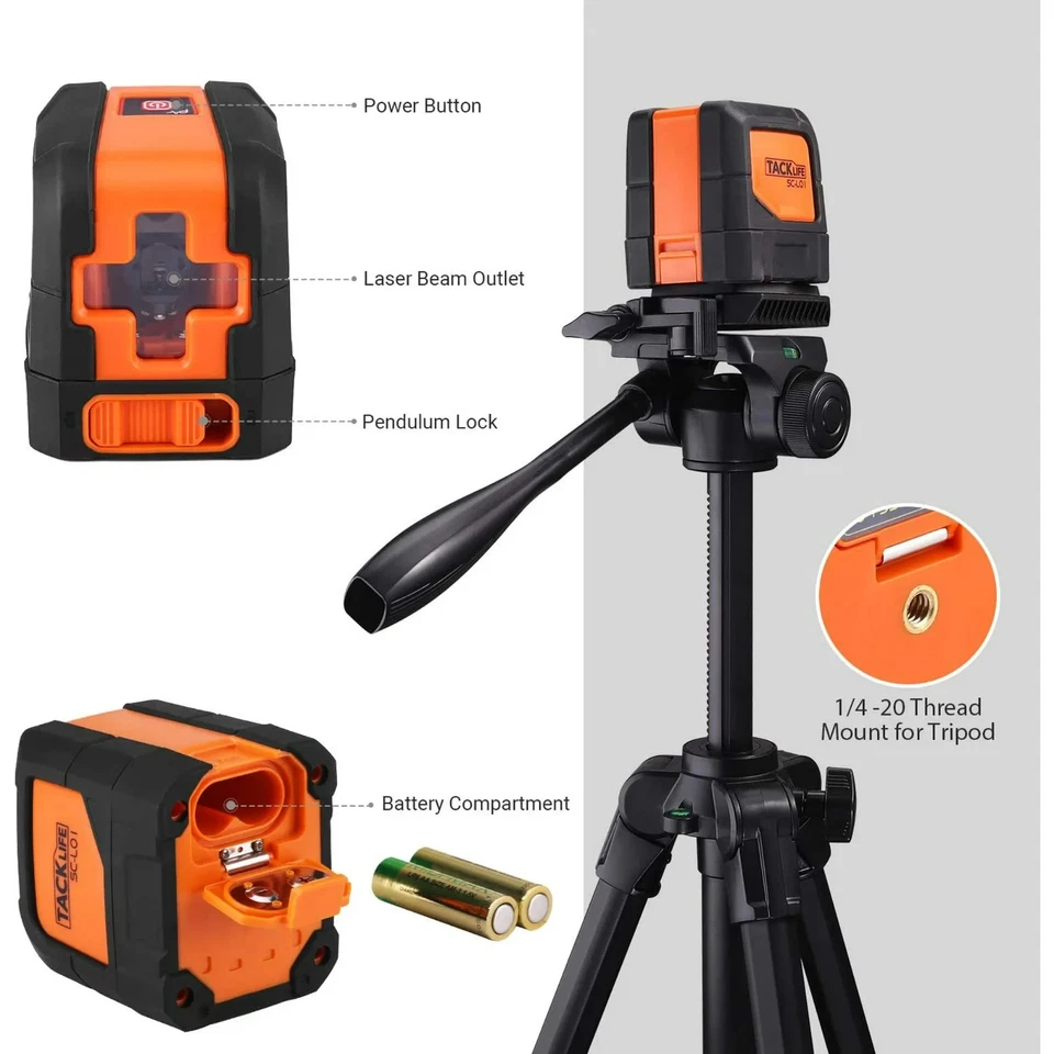 50 Ft Horizontal and Vertical Cross Line Lase Self Leveling Magnetic Wall Mount - Image 3 of 4