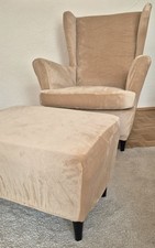 Bezug Sessel + Hocker für IKEA Strandmon | Samt | neu & unbenutzt