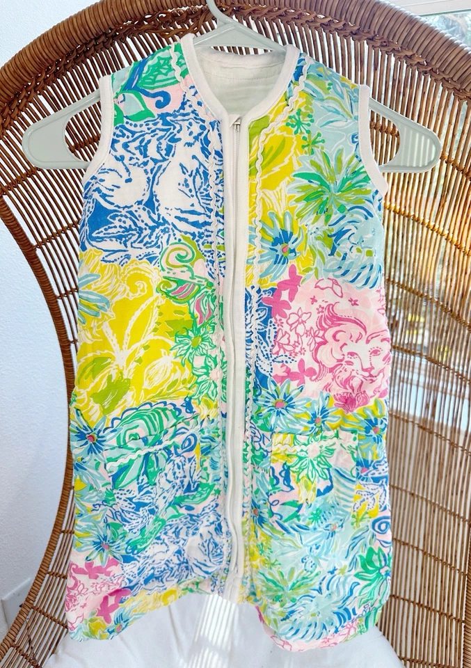 Saco de dormir Lilly Pulitzer x Pottery Barn raro de algodón orgánico para niños talla grande Foto 2 de 4