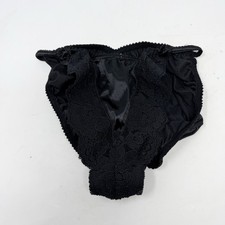 VTG Victorias Secret Second Skin Lace String Bikini sz M Hi Leg Cut High Panty