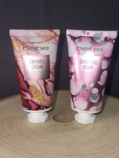 bebe Hand Cream Collection Set Of 2 Sparkling Berry  Caramel Cream 1.69oz Each
