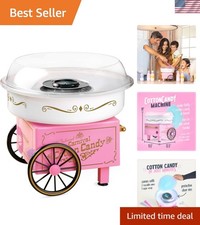 Easy-to-Use Pink Cotton Candy Maker with Reusable Cones – Perfect for Family Fun