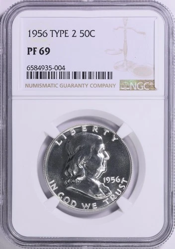 1956 Type 2 Franklin Half Dollar 50c Proof NGC PF 69 (004)