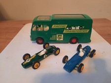 Vintage Lesney Matchbox K5 BP Racing Car Transporter with 2 Lotus Race Cars