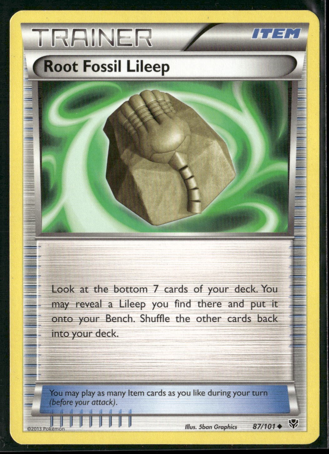 Root Fossil Lileep 87/101 Uncommon Plasma Blast Pokemon Lightly Played